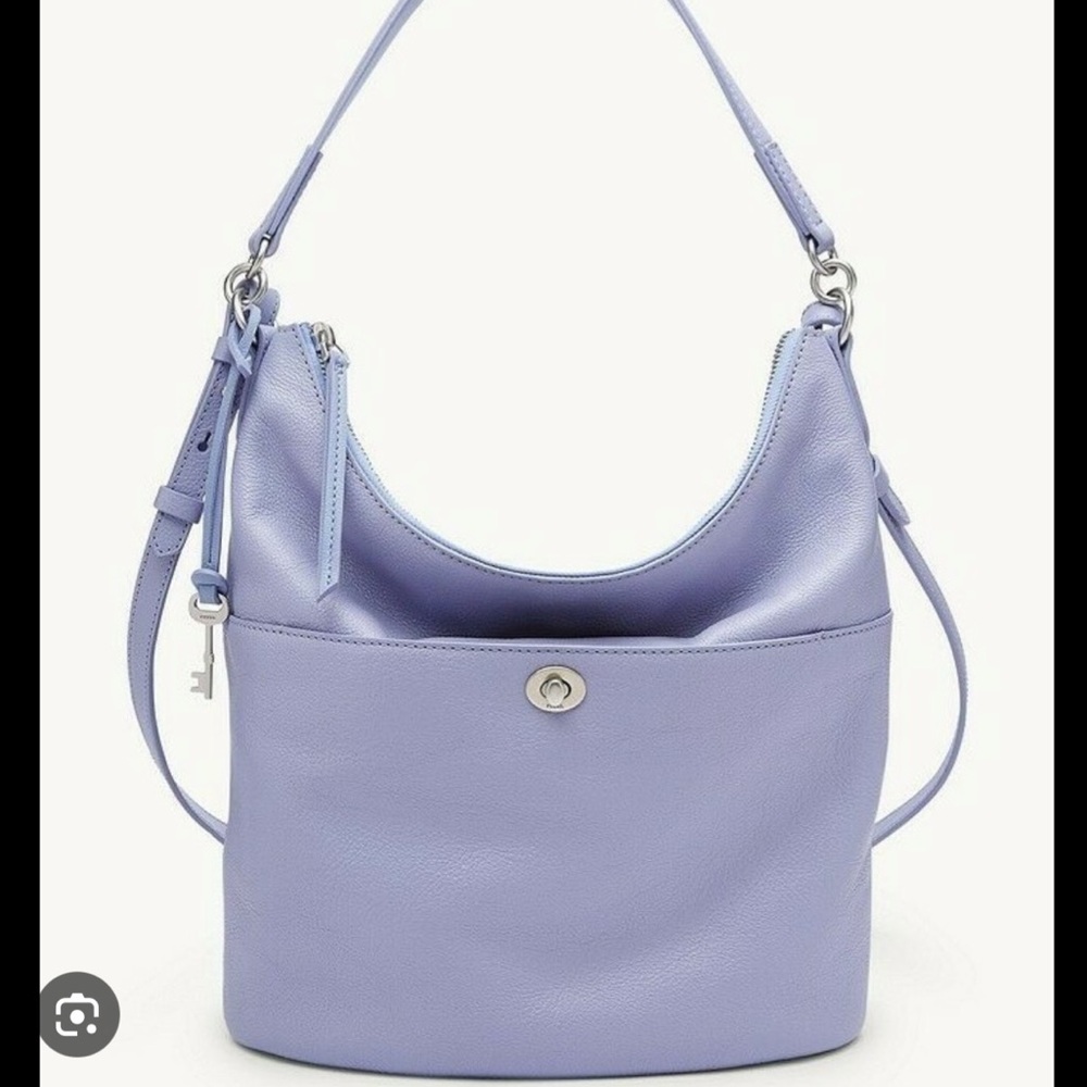 Fossil Tullulah Convertible-  Lilac -Pebbled Leather Hobo Shoulder Bag